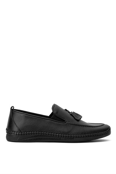 Ayakkabı Fuarı Elit Asbor4242C Men's Genuine Leather Casual Shoes Black