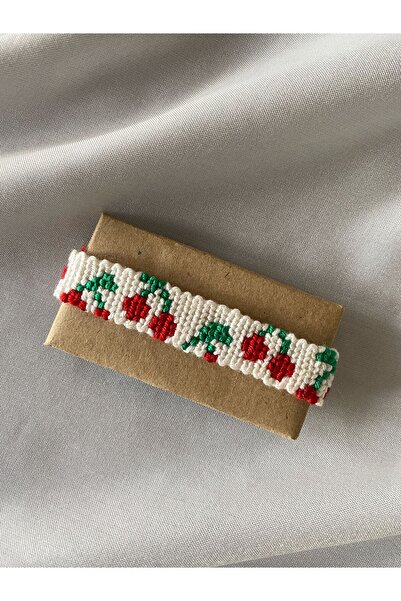 MELUSH الكرز منقوشة سوار محبوك سوار العمل اليدوي