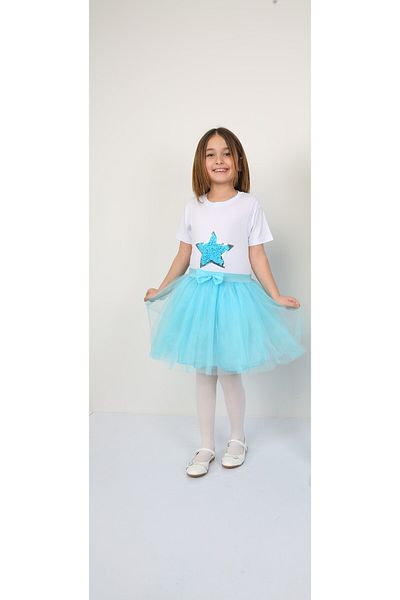 Ümiteks world of clothes Κοριτσίστικο Τυρκουάζ Ναι Στολή 23 Απριλίου Εμφάνιση Κοστούμι Badı Στολή