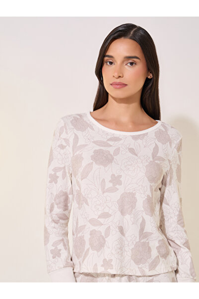 Take Two By Styli All-Over Print Round Neck Top and Shorts Pyjama Set