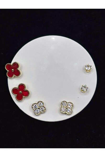 XUPING JEWELRY Çelik Zirkon Yonca Küpe Van Cleef