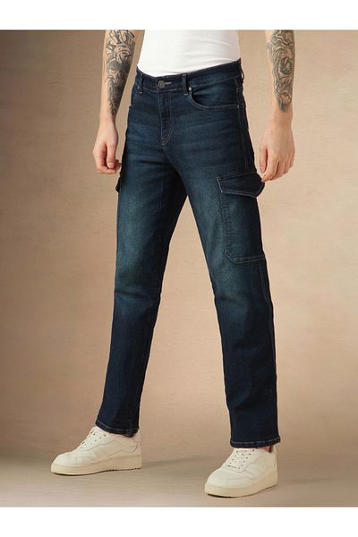 Dennis Lingo By Styli Mid Rise Straight Fit Faded Jeans