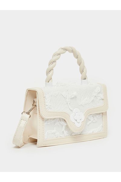 Styli Lace Insert Handbag with Detachable Strap