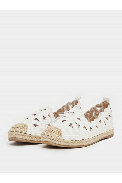 Styli Embroidered Cut Out Espadrille Shoes