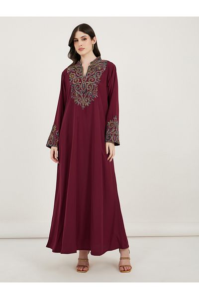 Maxim Creation By Styli Multi Dori Work Notch Neck Kaftan