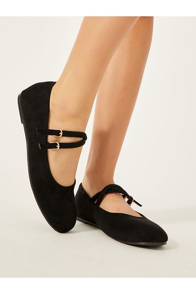Styli Mary Jane Ballerinas Shoes with Buckle Closure