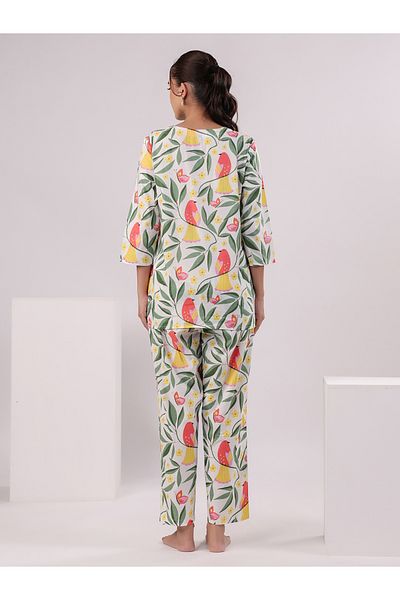 Sanskrutihomes By Styli Floral Printed Cotton Top and Pyjama Set