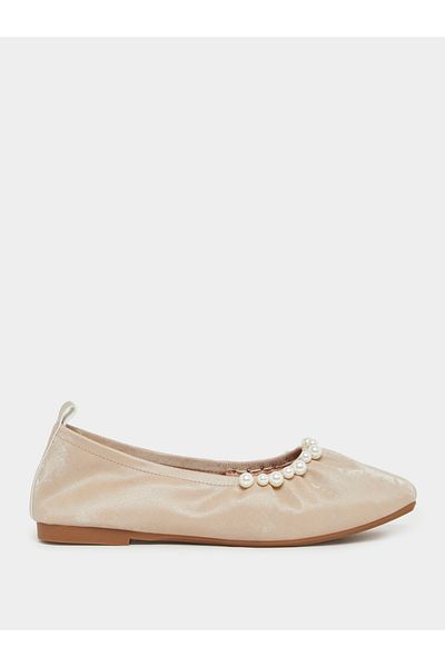 Styli Faux Pearl Embellished Ballerina Shoes