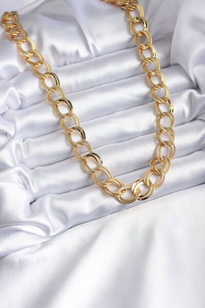 ForWhat Golden Steel Milky Way Necklace for Elegant Woman