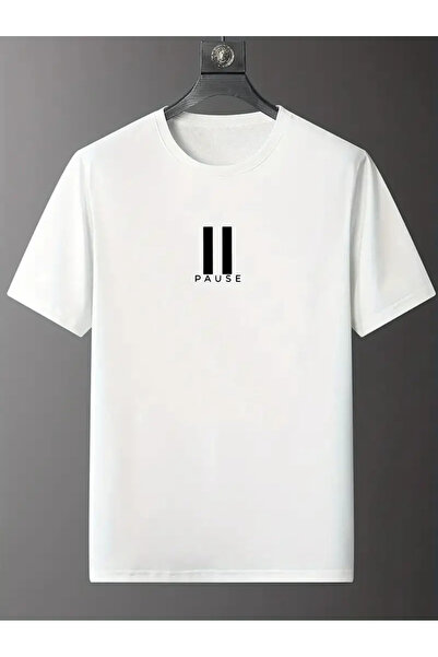 HOFFNUNG Unisex PAUSE cu imprimeu guler rotund supradimensionat tricou