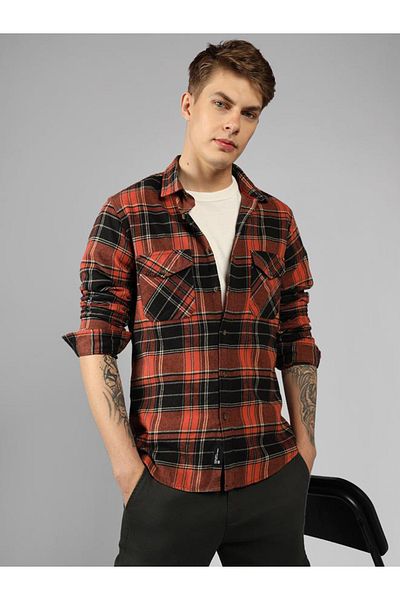 Dennis Lingo By Styli Checked Relaxed Fit Spread Collar Shirt