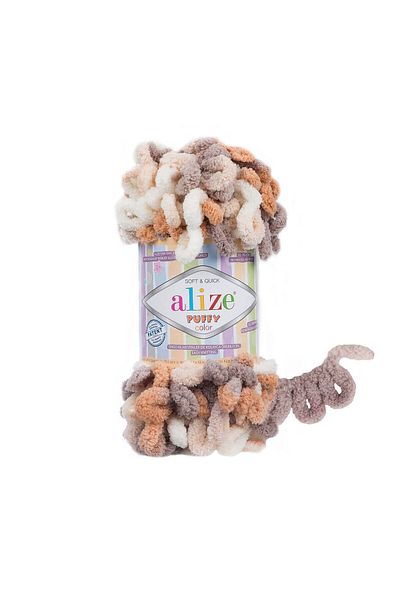 Alize Puffy Color 5926 - 1 Piece Hand Knitted Heart Pillow Baby Blanket Knitting Lanyard
