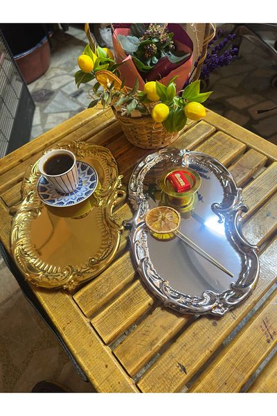 MGEStore 2 Presentation Trays to Hire in Gold and Silver Color