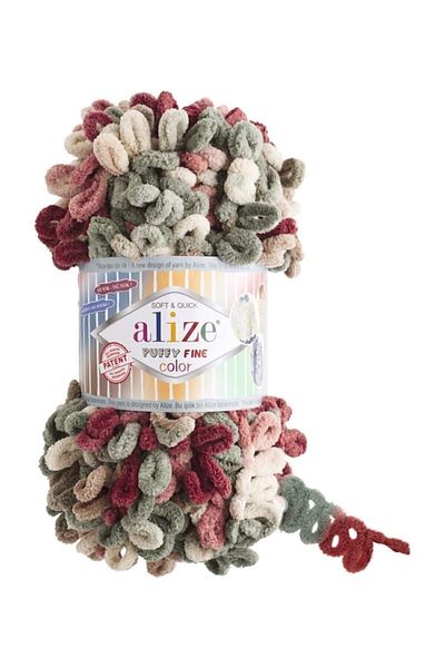 5 Pcs Puffy Fine Color Hand Knitting Yarn Color Code 6039
