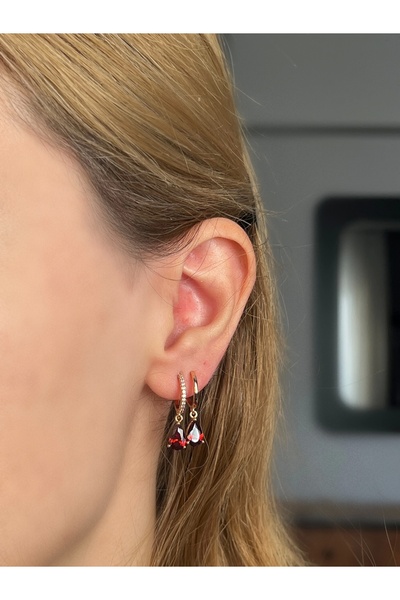 Badiva.Co İkili Görünümlü Taşlı VIP Küpe (22mm)