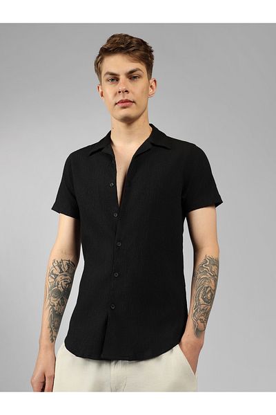 Dennis Lingo By Styli Solid Relaxed Fit Spread Collar Shirt