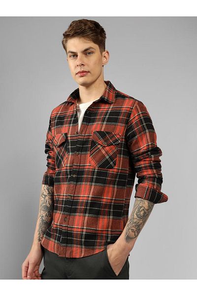 Dennis Lingo By Styli Checked Relaxed Fit Spread Collar Shirt