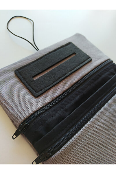 Kirpiwork Açık Gri Minimal Kanvas Tütün Çantası