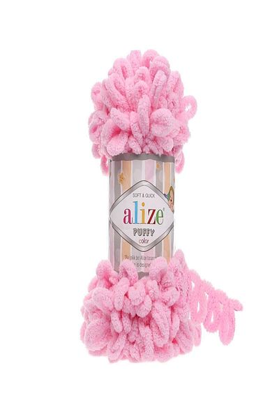 Alize Puffy Hand Knitting Yarn 185-ροζ (Συσκευασία 5)