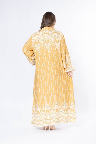 mervemoda Γυναικείο μακρύ plus size υφαντό φόρεμα βισκόζης
