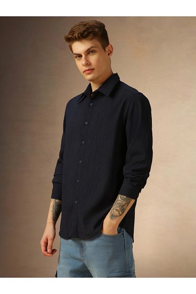 Dennis Lingo By Styli Solid Regular Fit Spread Collar Shirt