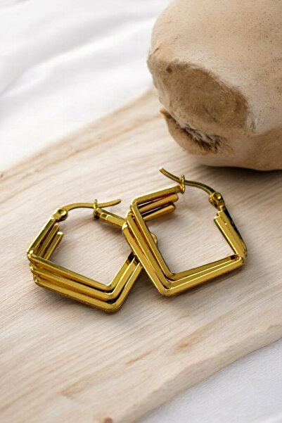 Letrovis الذهب الصلب ملفوفة الأقراط المربعة