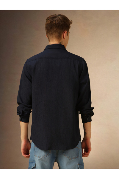 Dennis Lingo By Styli Solid Regular Fit Spread Collar Shirt