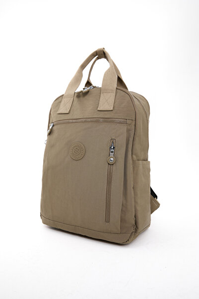 YOGII Müga Model Unisex Αδιάβροχο τσαλακωμένο ύφασμα πολλαπλών τμημάτων Μαύρο σχολείο και σακίδιο πλάτης