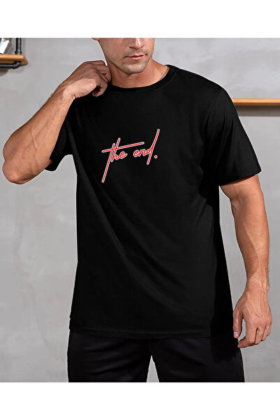 HOFFNUNG Tricou unisex din bumbac supradimensionat cu guler rotund