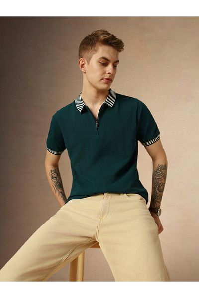 Dennis Lingo By Styli Regular Fit Striped Polo Collar T-Shirt