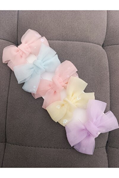 MutluBiDünya Lily 5 Farklı Renkte Pullu Hologramlı Tüllü Pens Toka