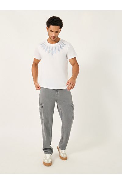 Styli Placement Print Crew Neck Oversized T-Shirt