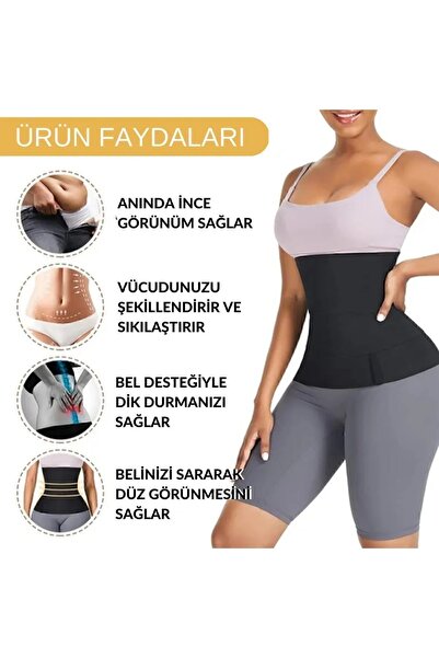 Q-İN Korse Beden Sıkılaştırıcı Bele Dolamalı Lohusa Göbek Korsesi