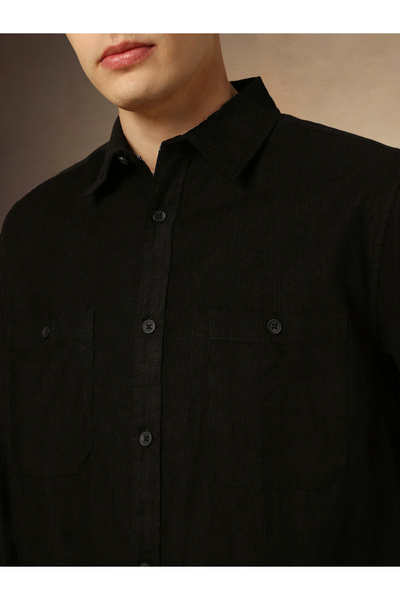 Dennis Lingo By Styli Solid Relaxed Fit Spread Collar Shirt