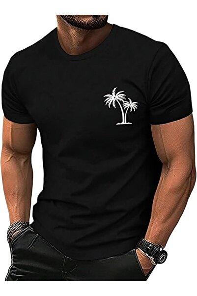 HOFFNUNG Tricou unisex din bumbac supradimensionat cu guler rotund