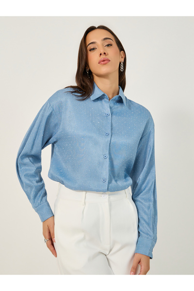 Styli Embellished Spread Collar Regular Fit Shirt