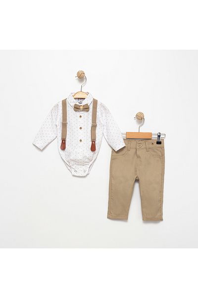 Terry Baby Boy Bow Tie Salopet Suit