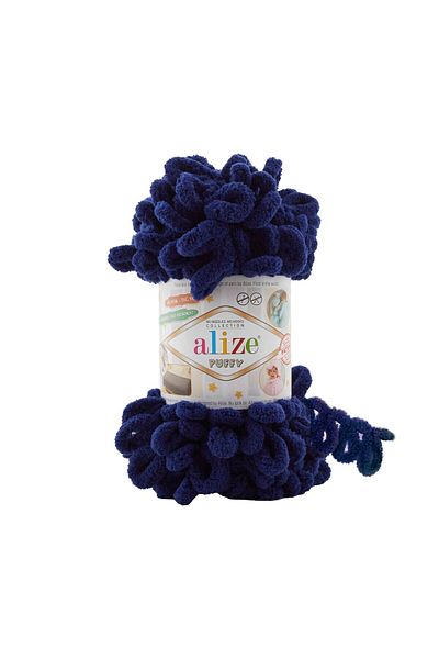 Alize Συσκευασία με 5 νήματα πλεξίματος Navy Blue Puffy - 100 γρ. 9 Μ. Σχοινί πλεξίματος δακτύλων