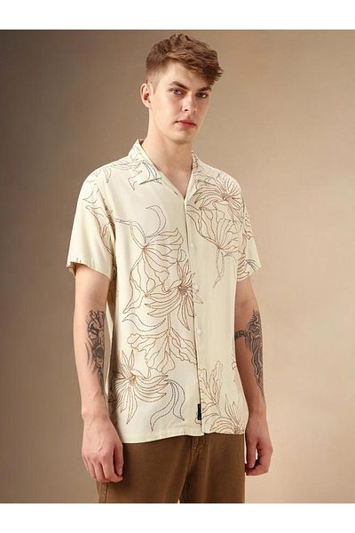 Dennis Lingo By Styli Printed Relaxed Fit Cuban Collar Shirt
