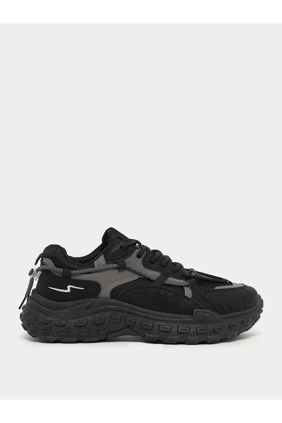 Styli Abstract Lace Design Chunky Sole Lace Up Sneakers