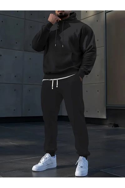 NEW TRENDY COLLECTİON Мъжки комплект с дълъг ръкав, качулка Fkorshat + Ray Turas Karakol