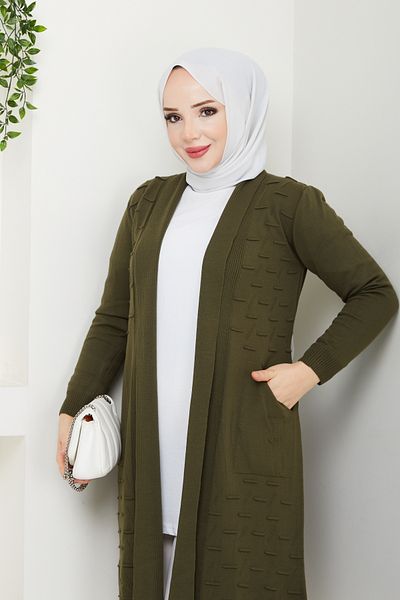 Pamuk Butik Women's Casual Cardigan with Pockets, Dusty Rose