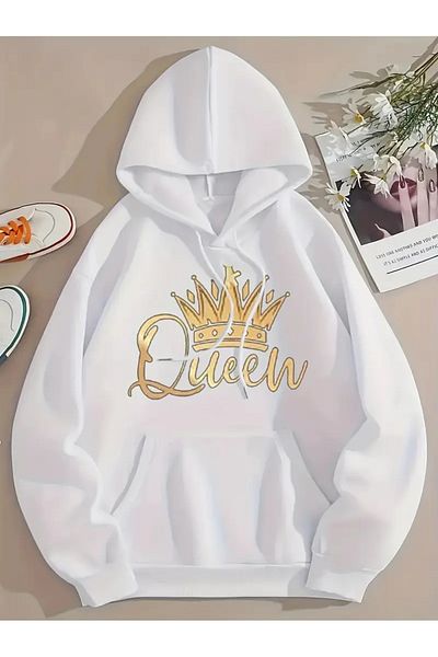 NEW TRENDY COLLECTİON Елегантен дамски суичър с геометричен дизайн на корона