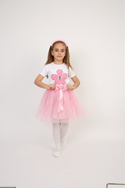 Nacar KIZ ÇOCUK 23 NİSAN GÖSTERİ T-SHİRT SADECE ÜST MODELLİ BADİ