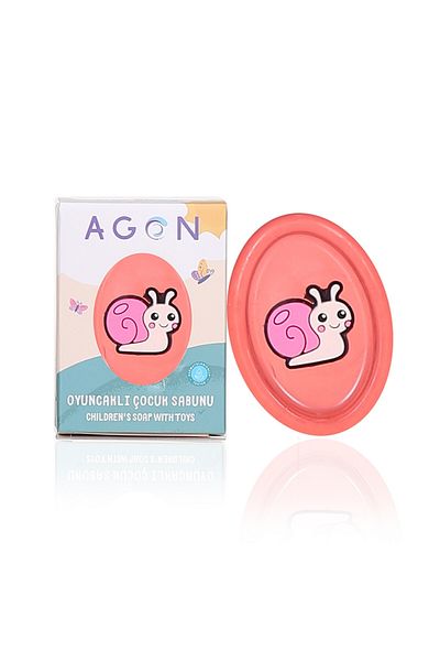 Agon Pomegranate Flower Patterned - Handmade Children's Soap with Toys