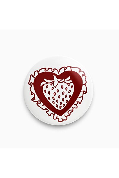 rebelberi Rozet Metal Kalp Çilek Bordo Coquette Stil Y2k