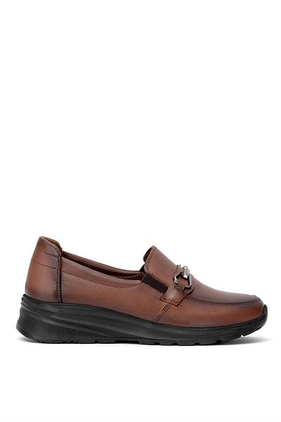 Ayakkabı Fuarı Elit ERLMAR033-T Γυναικεία Ορθοπεδικά Παπούτσια Casual από γνήσιο δέρμα - Μαύρισμα