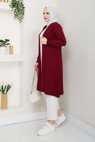 Pamuk Butik Women's Casual Cardigan with Pockets, Dusty Rose