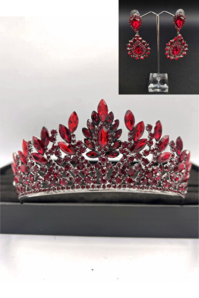 Asensa Set de coroană și cercei de mireasă pentru nuntă și logodnă, elegant ș...