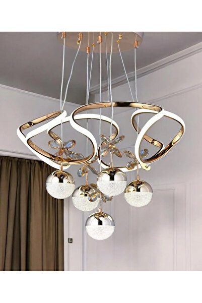 LİLLE AYDINLATMA Salta modern sarkıt gold ledli avize 3renk salon hol mutfak avize